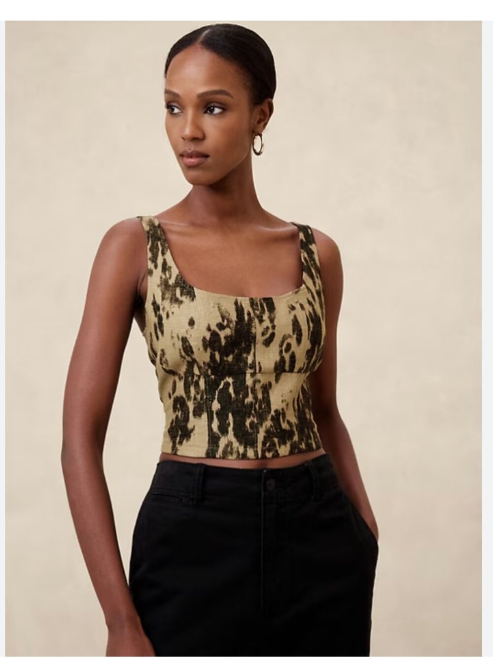 Banana Republic Linen-Blend Cropped Bustier Size Small NWT